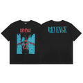 Tide brand REVENGE short sleeved high street American couple loose keel smoke skull lightning letter hip-hop T-shirt (75)