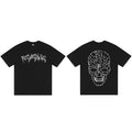 Tide brand REVENGE short sleeved high street American couple loose keel smoke skull lightning letter hip-hop T-shirt (35)