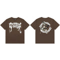 Tide brand REVENGE short sleeved high street American couple loose keel smoke skull lightning letter hip-hop T-shirt (8)