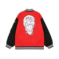 Revenge Varsity Jacket Vintage Autumn/Winter Skeleton Embroidered Splicing Baseball Jacket Coat (2)