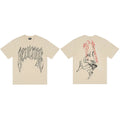 Tide brand REVENGE short sleeved high street American couple loose keel smoke skull lightning letter hip-hop T-shirt (48)