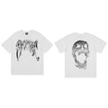 Tide brand REVENGE short sleeved high street American couple loose keel smoke skull lightning letter hip-hop T-shirt (56)