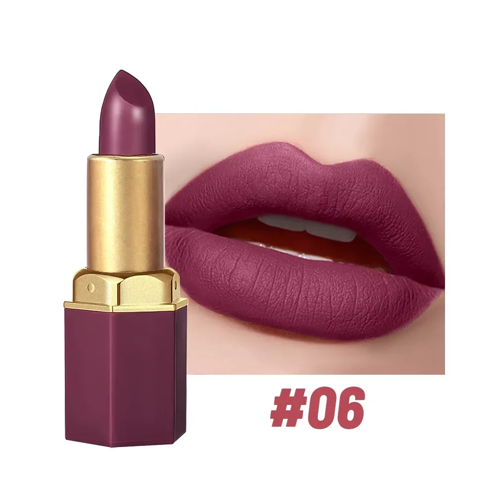 6 Colors Sexy Matte Lipstick Waterproof Long Lasting Color Rendering Non-stick Velvet Lips Liner Pencil Woman Makeup Cosmetics