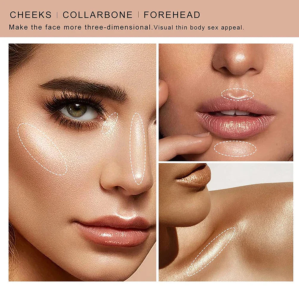 2 Colors Highlight For Face Cosmetic Face Brighten Highlighter Stick Face Contour Bronzer Shimmer Illuminator Stick Makeup Tools