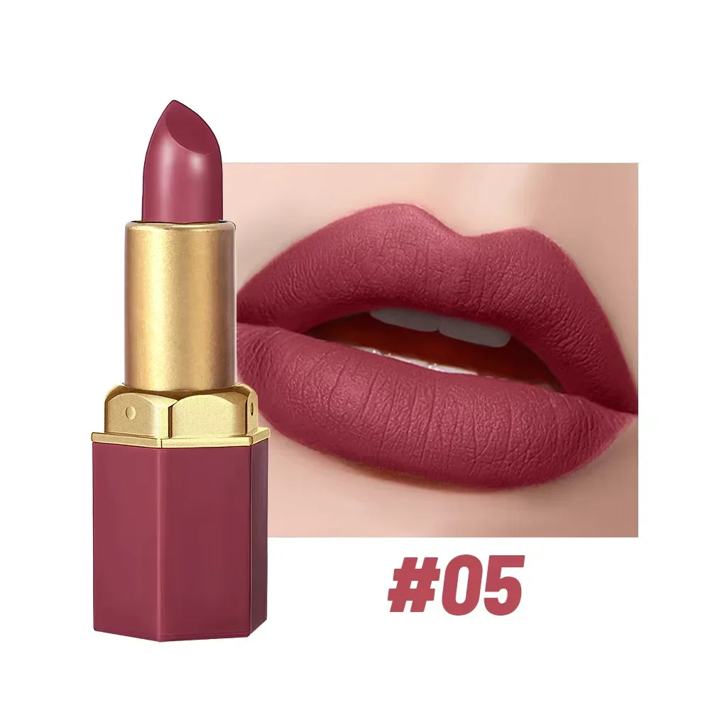 6 Colors Sexy Matte Lipstick Waterproof Long Lasting Color Rendering Non-stick Velvet Lips Liner Pencil Woman Makeup Cosmetics
