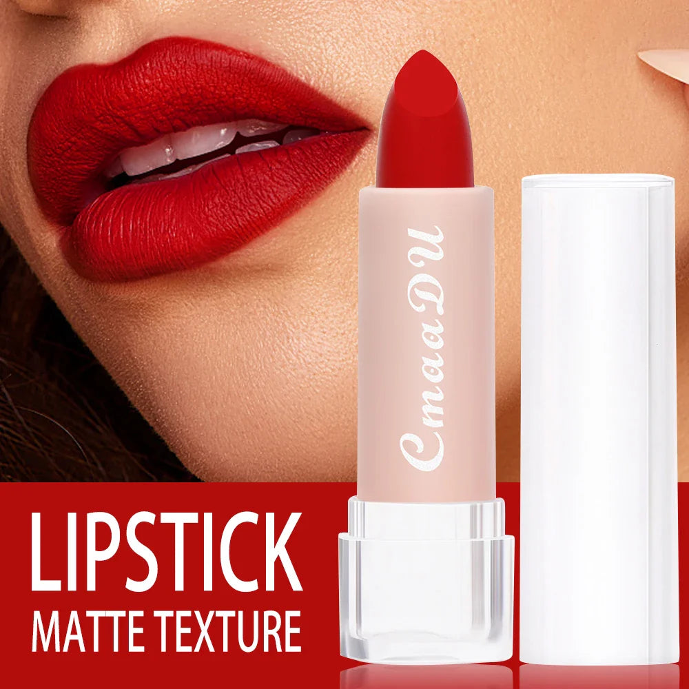 1 Pcs Velvet Matte Lipstick Long-Lasting Non-Stick Cup Waterproof Moisturizing Lip Gloss Fashion Classic Shades For Daily & Date