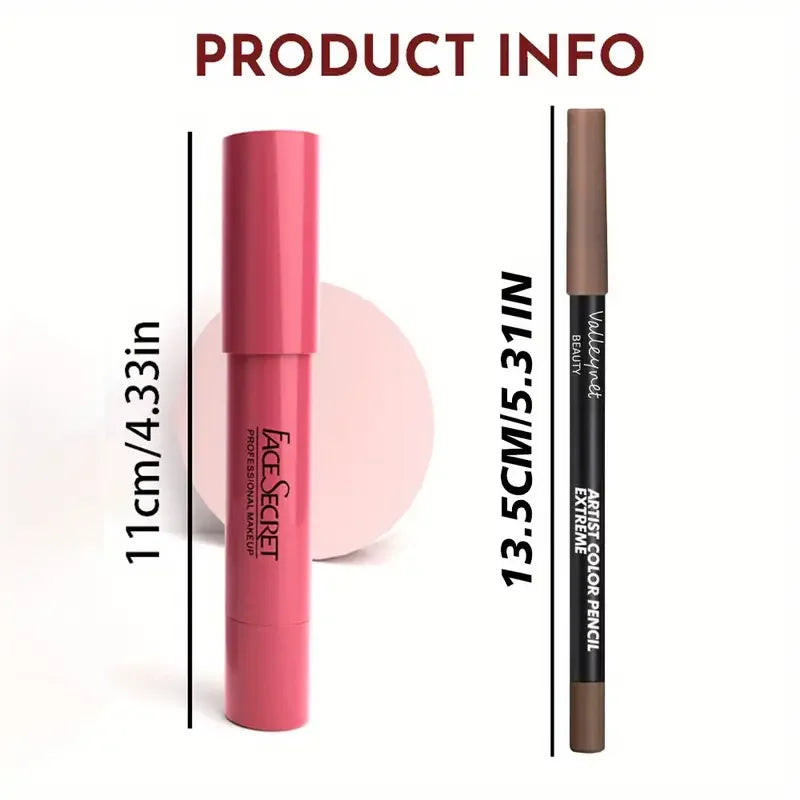 2pcs/Set Matte Velvet Lipstick - Long-lasting waterproof high-saturation non-sticky formula, deep berry tones, pink  pink tones