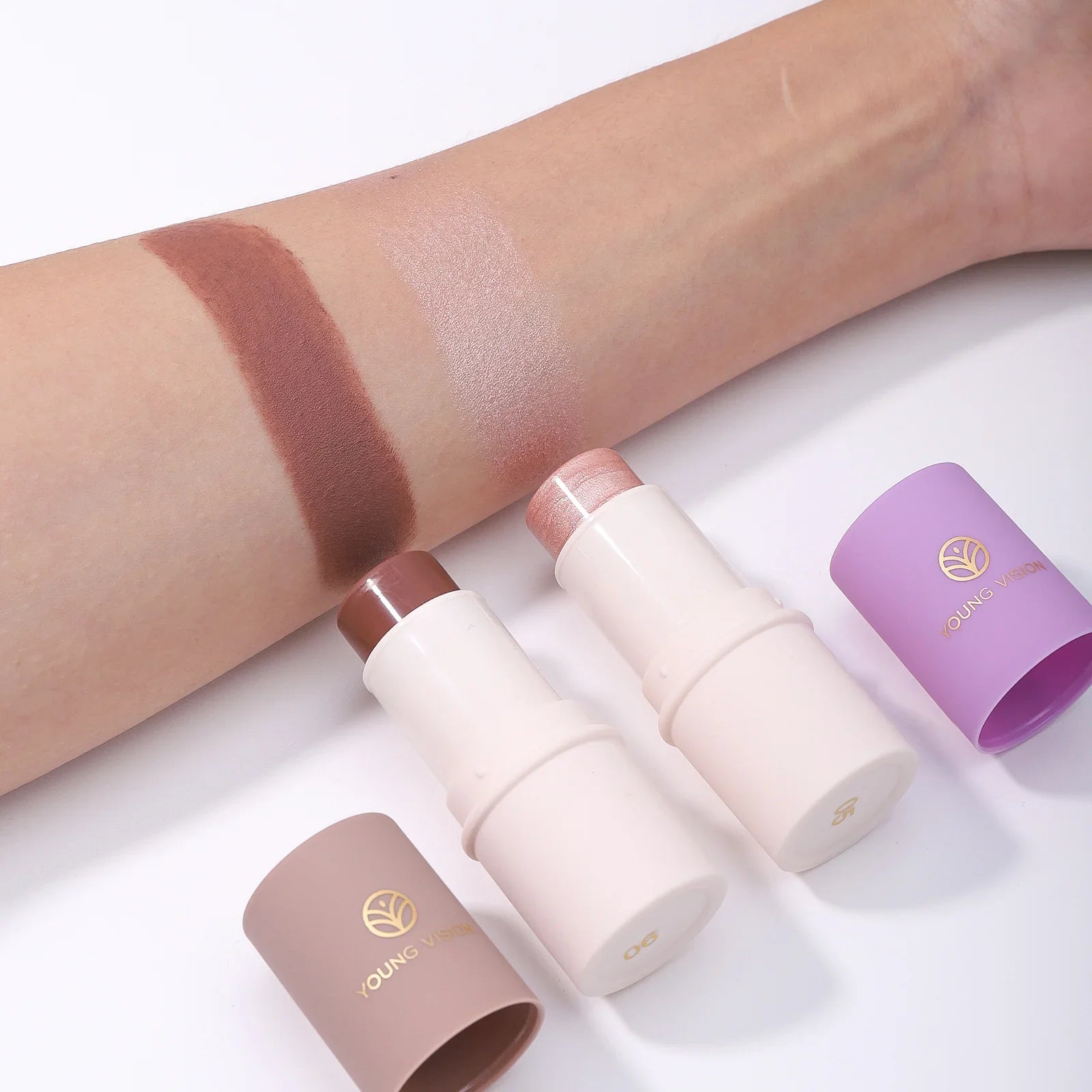 LANGMANNI Tri-Color Multi-Functional Face Brightening Contour Stick Contour & Brightening Skin-Perfecting Stick