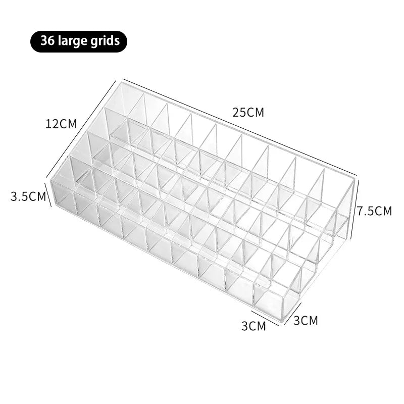 Transparent Makeup Organizer Box - 9/24/36/40 Grids