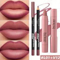 2pcs/Set Matte Velvet Lipstick - Long-lasting waterproof high-saturation non-sticky formula, deep berry tones, pink  pink tones