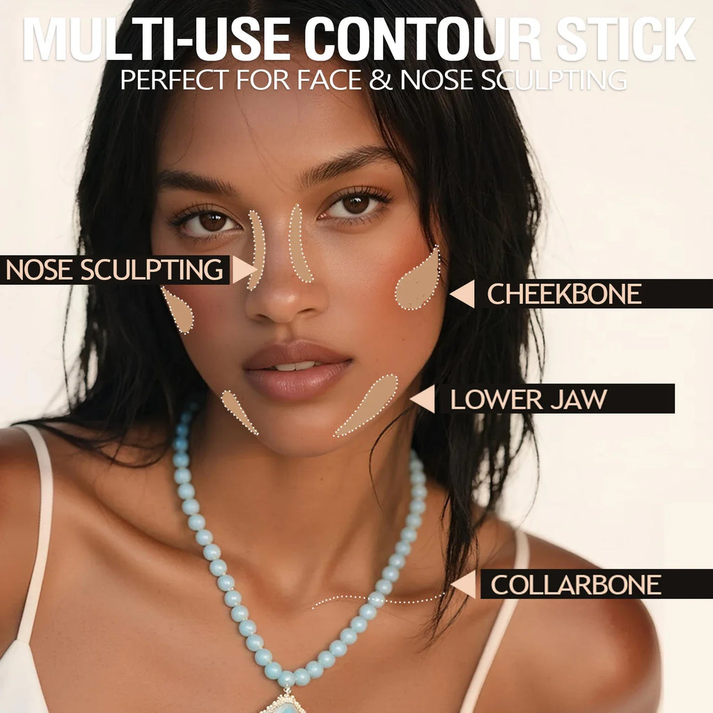 LANGMANNI Tri-Color Multi-Functional Face Brightening Contour Stick Contour & Brightening Skin-Perfecting Stick