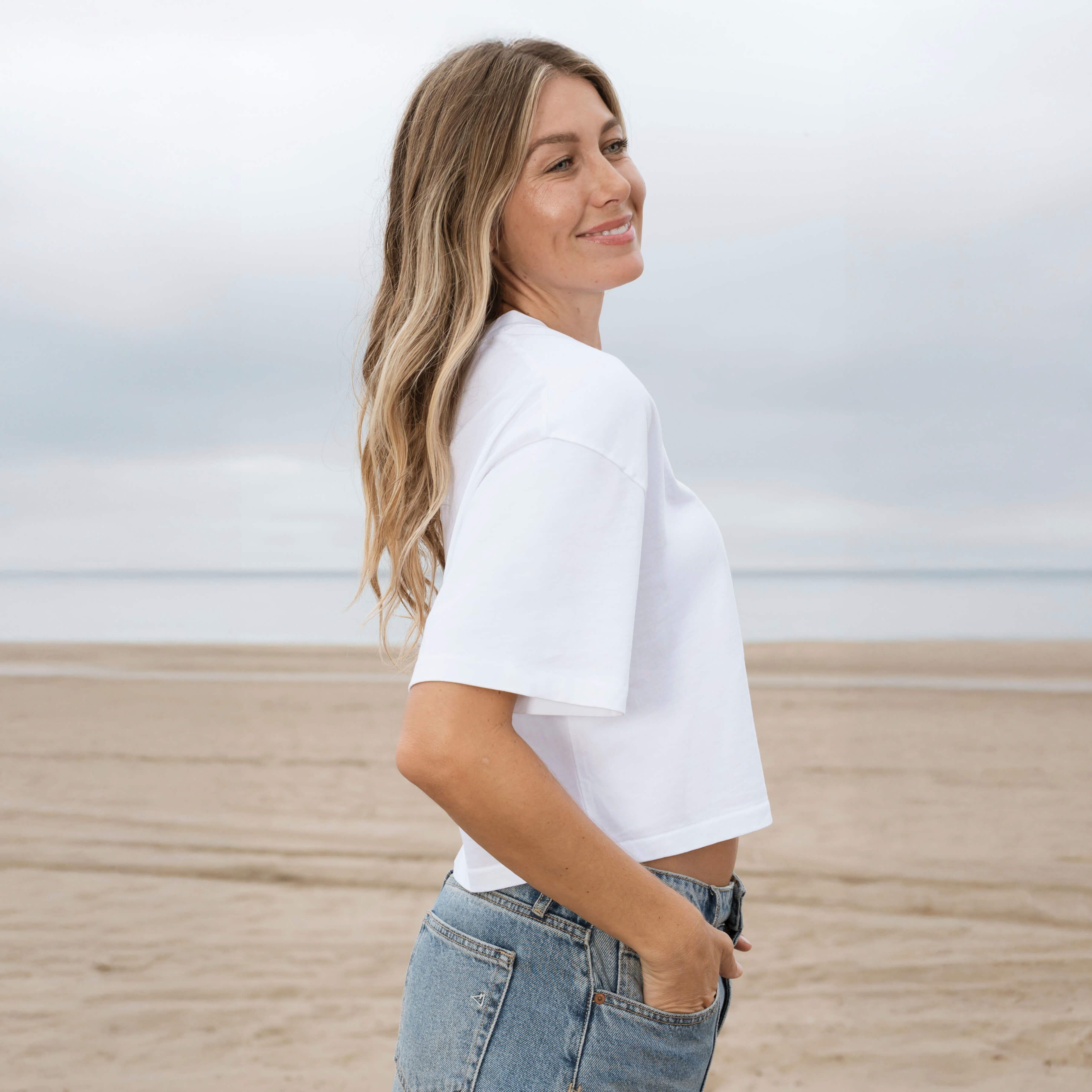 Womens Boxy Crop Heavyweight Tee