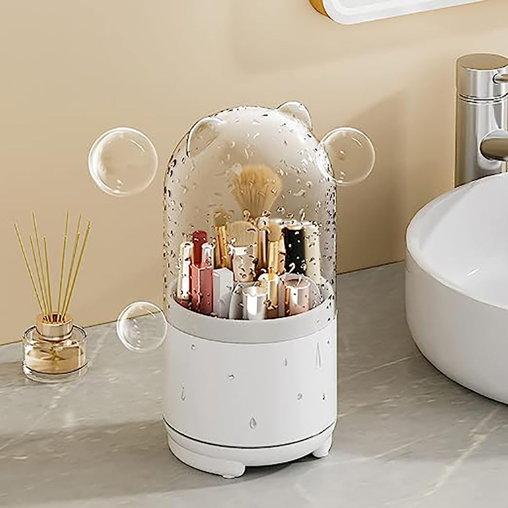 360° Rotating Makeup Brush Storage