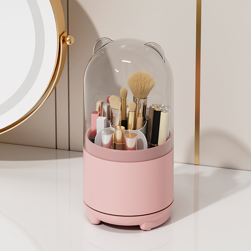 360° Rotating Makeup Brush Storage