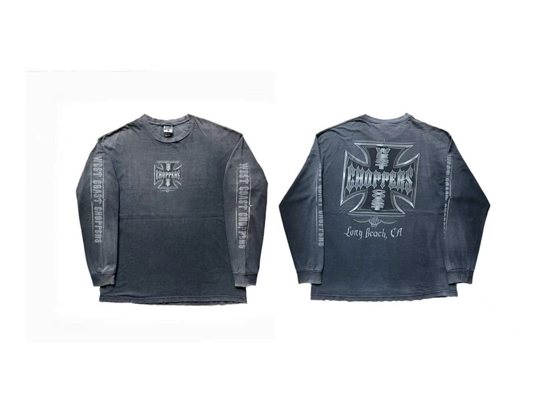 West Coast Choppers Vintage Washed Black Front‑Back Cross Graphic sweatshirt