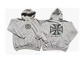 West Coast Choppers Vintage Washed Grey Front‑Back Cross Graphic Pullover Hoodie