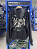 West Coast Choppers Vintage Washed Black Cross Portrait Graphic Pullover Hoodie