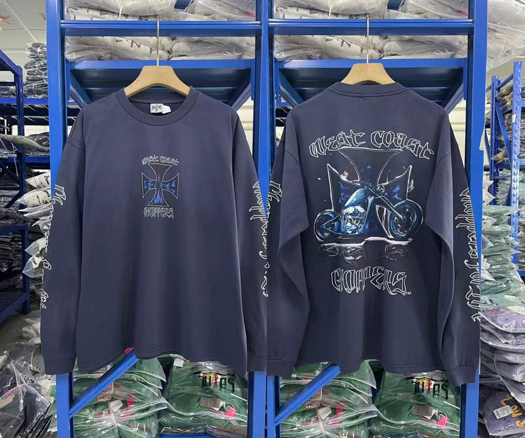 West Coast Choppers Vintage Washed Navy Motorcycle Graphic sweatshirt