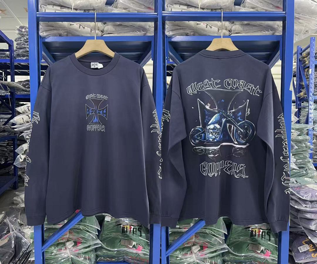 West Coast Choppers Vintage Washed Navy Motorcycle Graphic sweatshirt