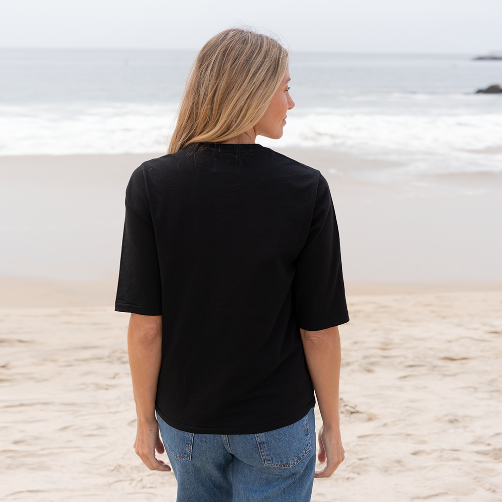 Womens Elbow Sleeve V-Neck