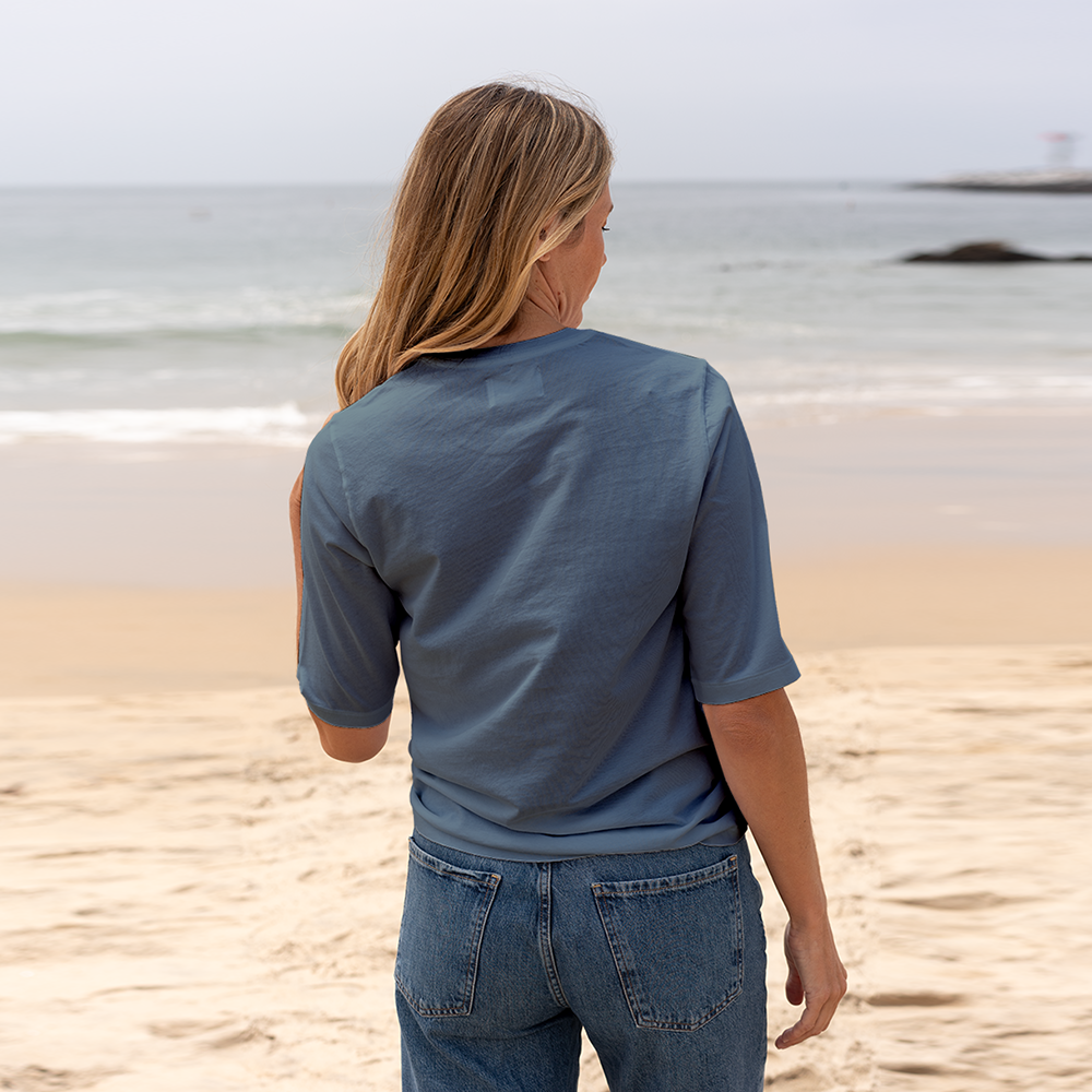 Womens Elbow Sleeve V-Neck