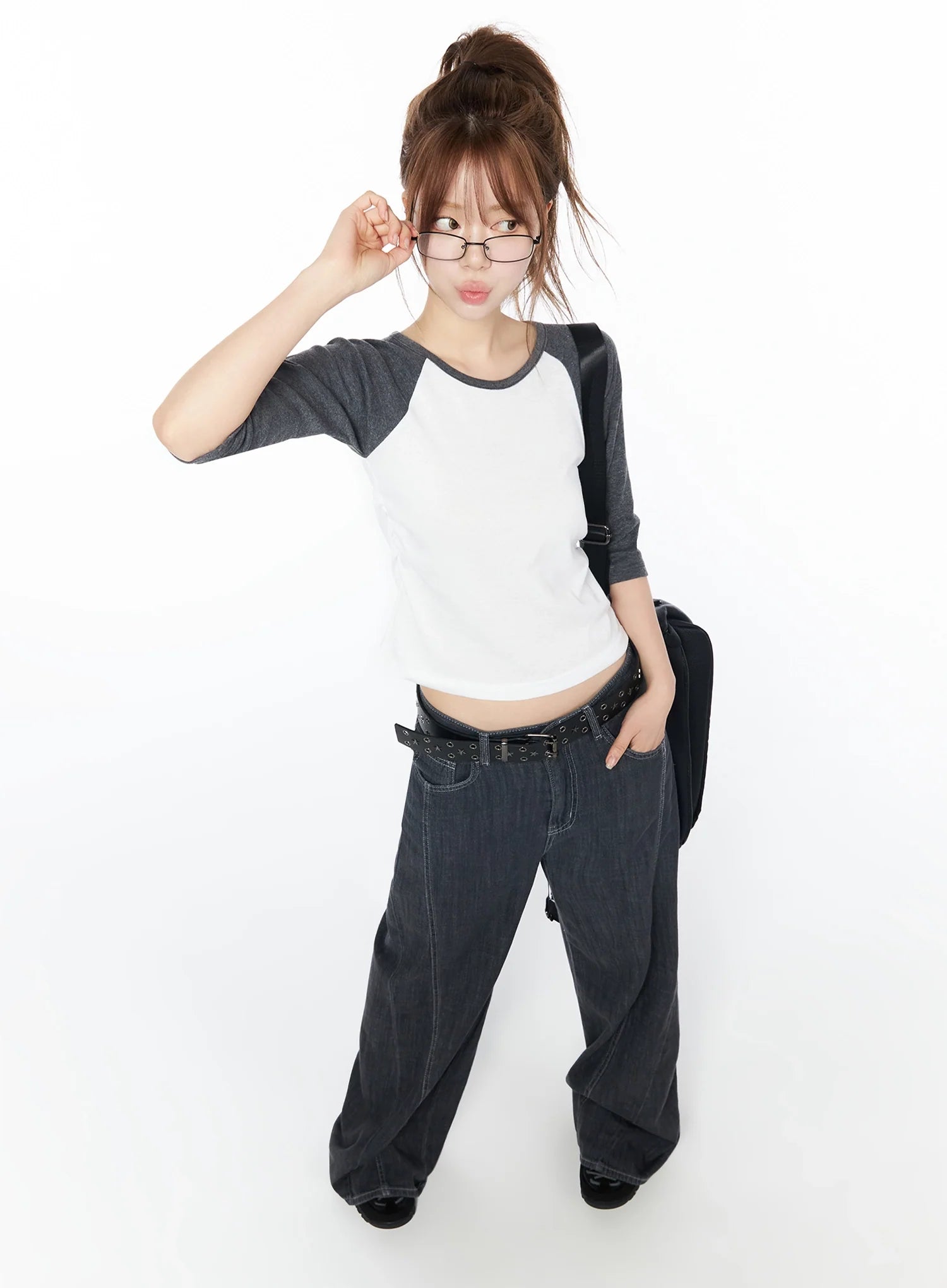 Raglan Shirred 3/4 Top IU525