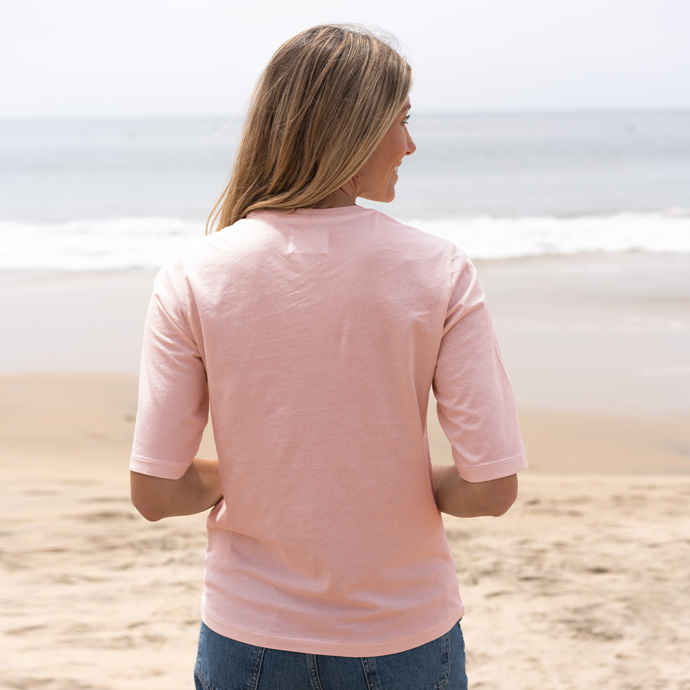 Womens Elbow Sleeve Crew Neck